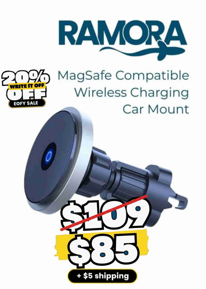 RAMORA Magnetic Car Mount - MagSafe Wireless Charging